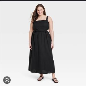 Target A New Day Ruched Side Cut Out Dress, Black, XL, EUC